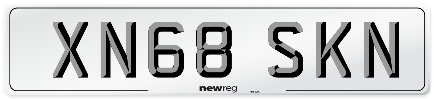 XN68 SKN Number Plate from New Reg